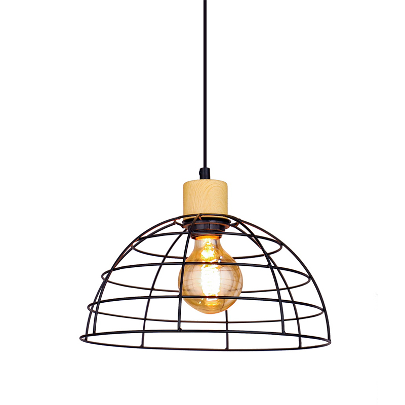 Industrial Style Half Cage Iron Chandelier