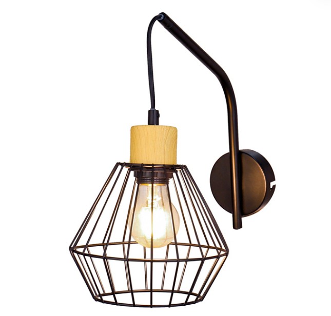 What is so special about the shape and structure of the lampshade of the American Iron Wall Lamp?